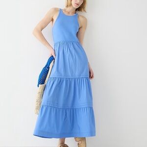 J. Crew Blue Tiered Maxi Dress - Sleeveless Summer Style
